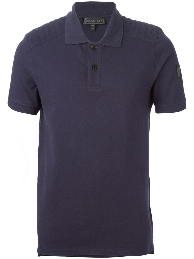 Belstaff Padded Shoulders Polo Shirt in Blue for Men | Lyst