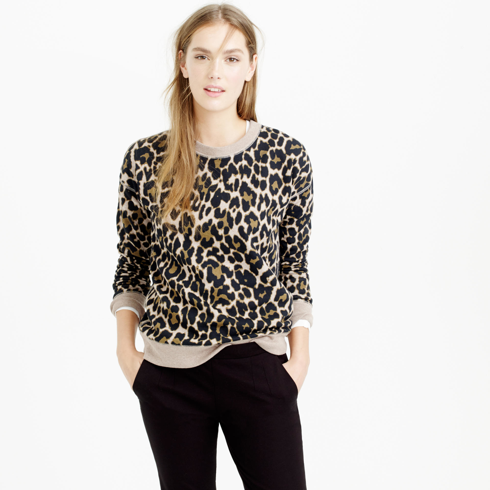 j crew leopard sweatshirt