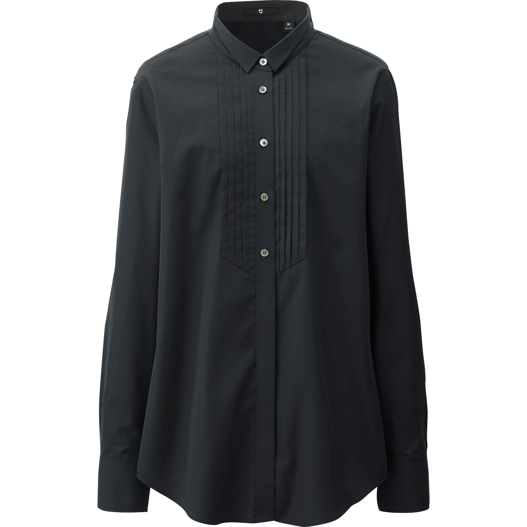 Uniqlo +J Extra Fine Cotton Tuxedo Long Sleeve Shirt in Black | Lyst