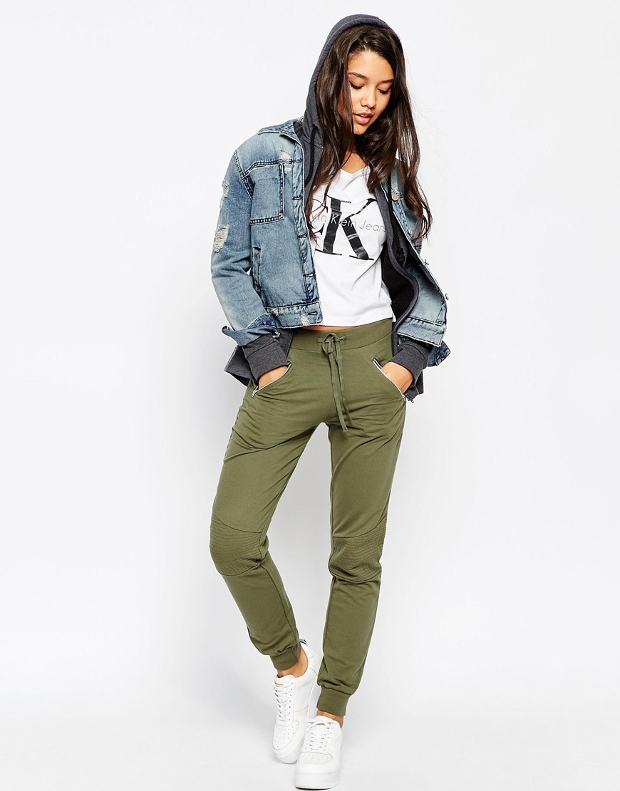 khaki green joggers womens