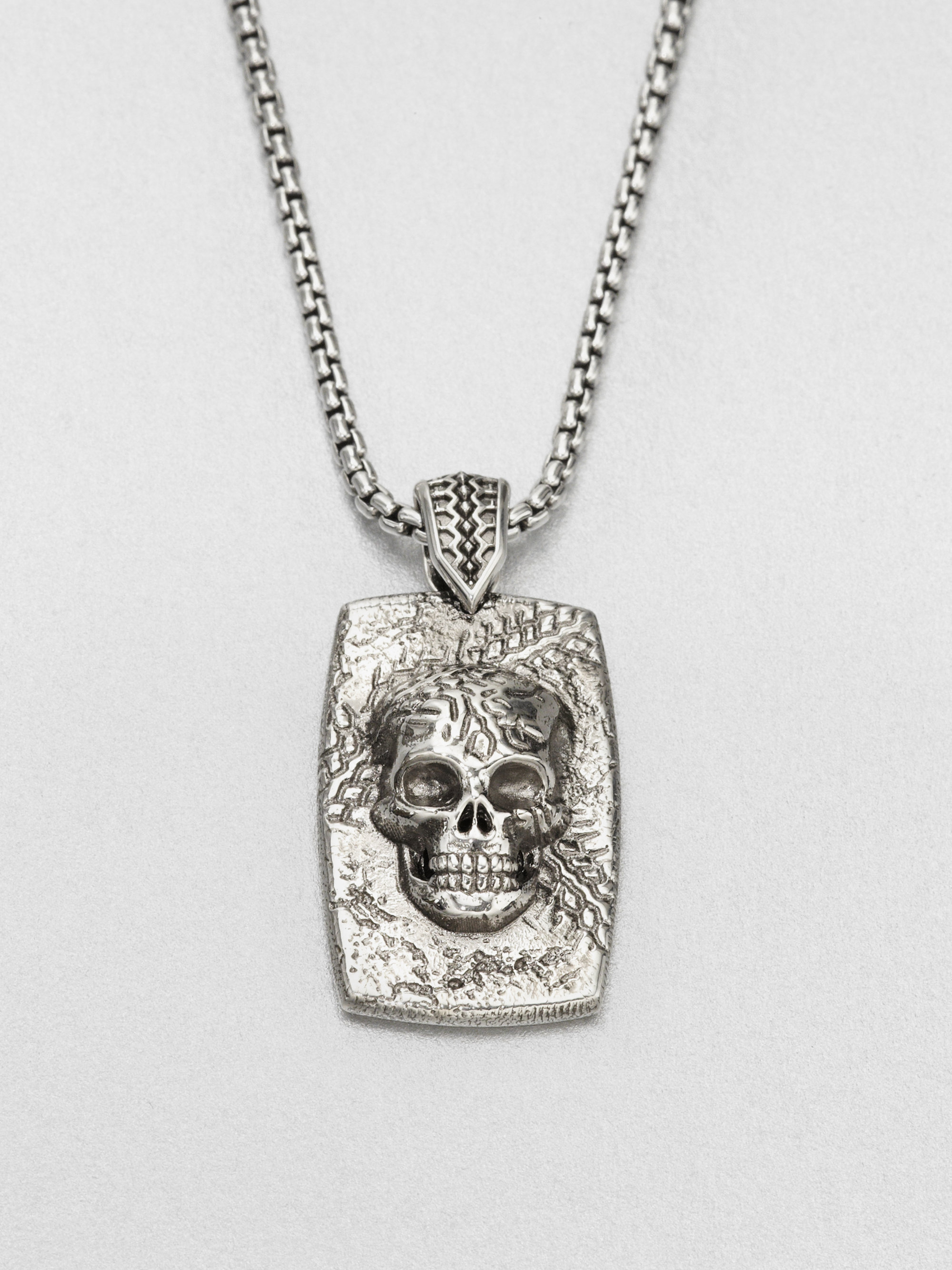 skull dog tag necklace