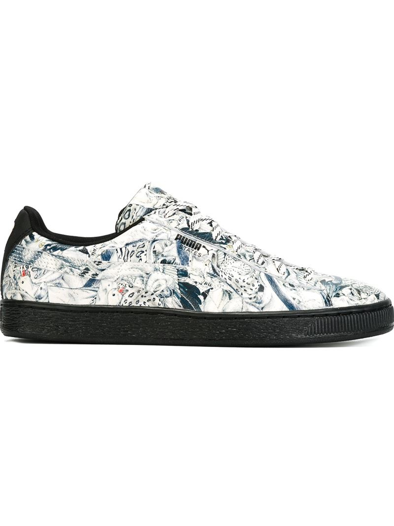 PUMA Animal-Print Leather Sneakers in White (Blue) for Men - Lyst