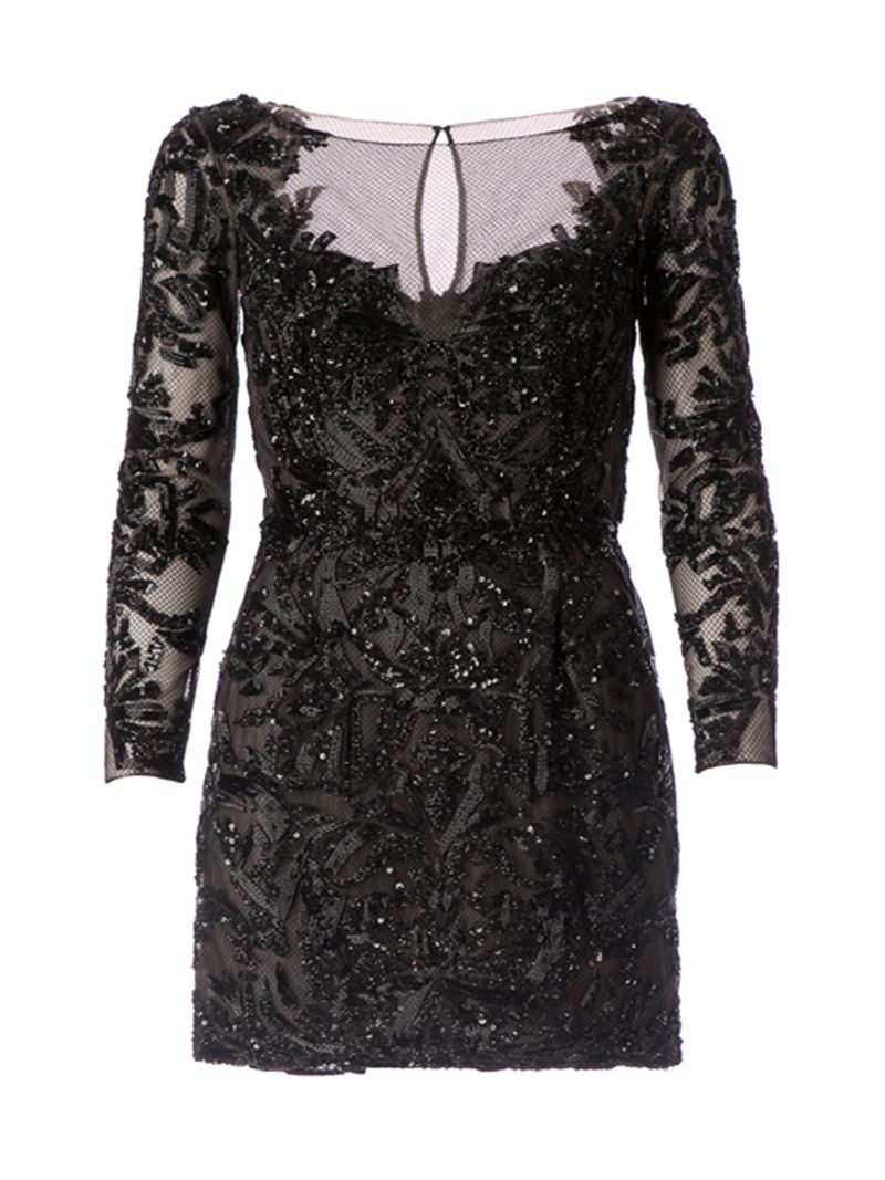 Black Sequins Embellished Halter Cold Shoulder Mini Dress Black Sequins Embellished Halter Cold Shoulder Mini Dress