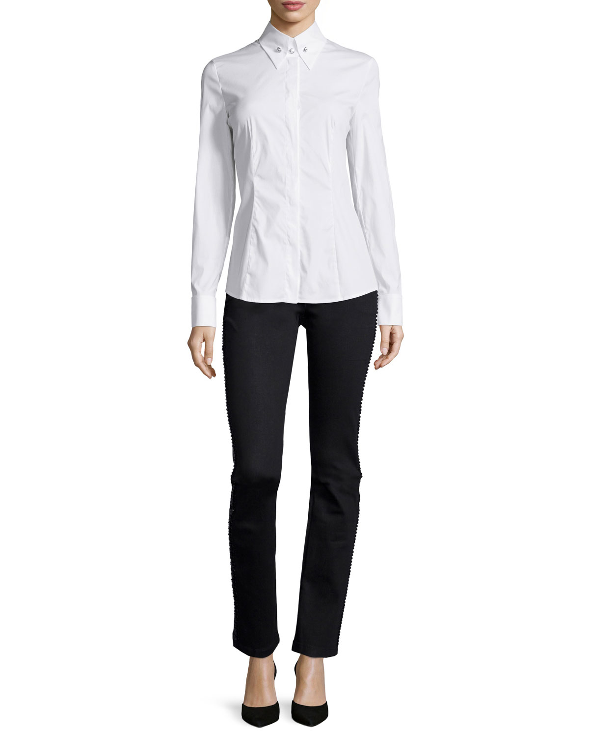 Lyst Escada Frenchcuff Longsleeve Blouse in White