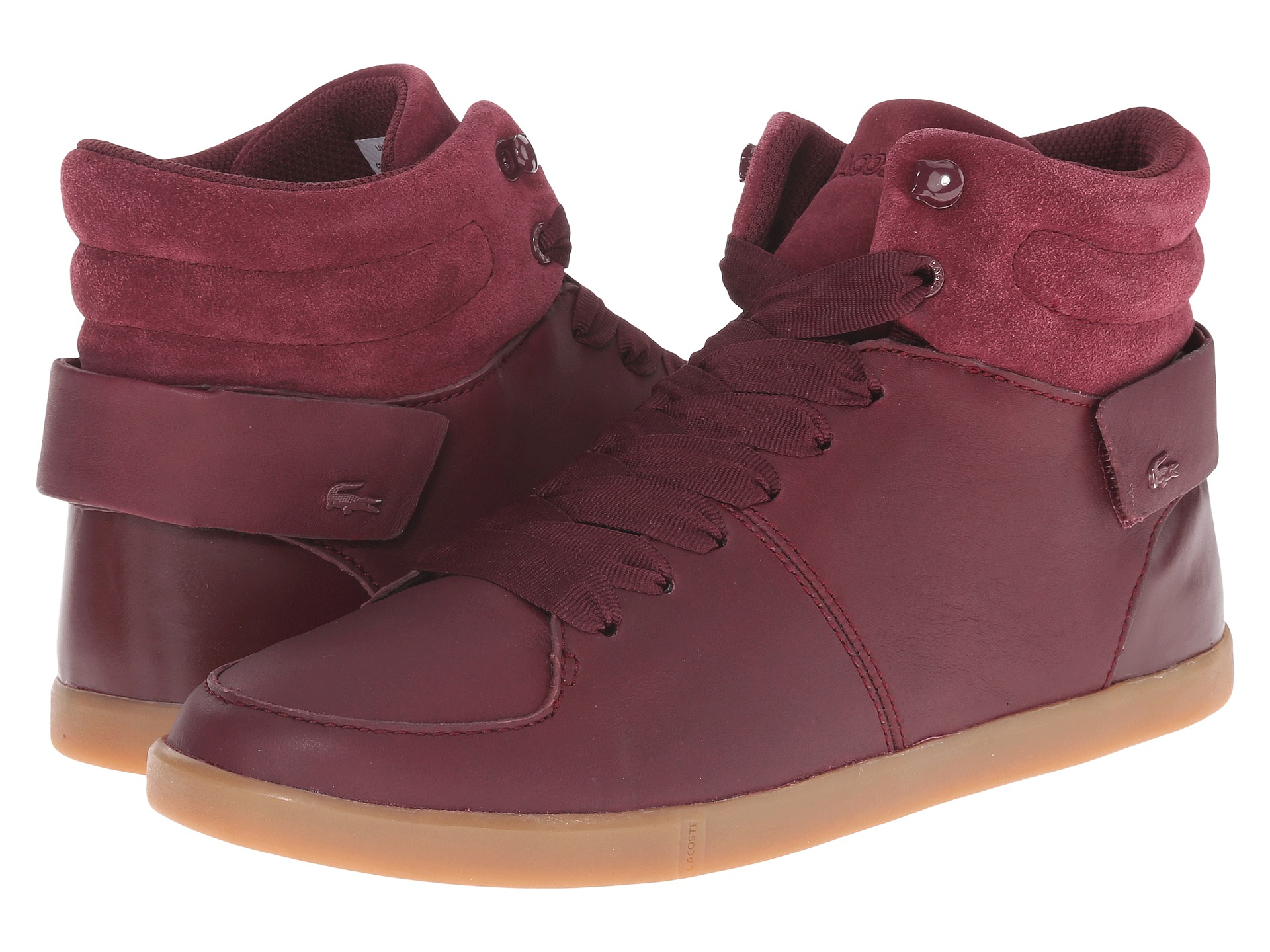 burgundy lacoste shoes