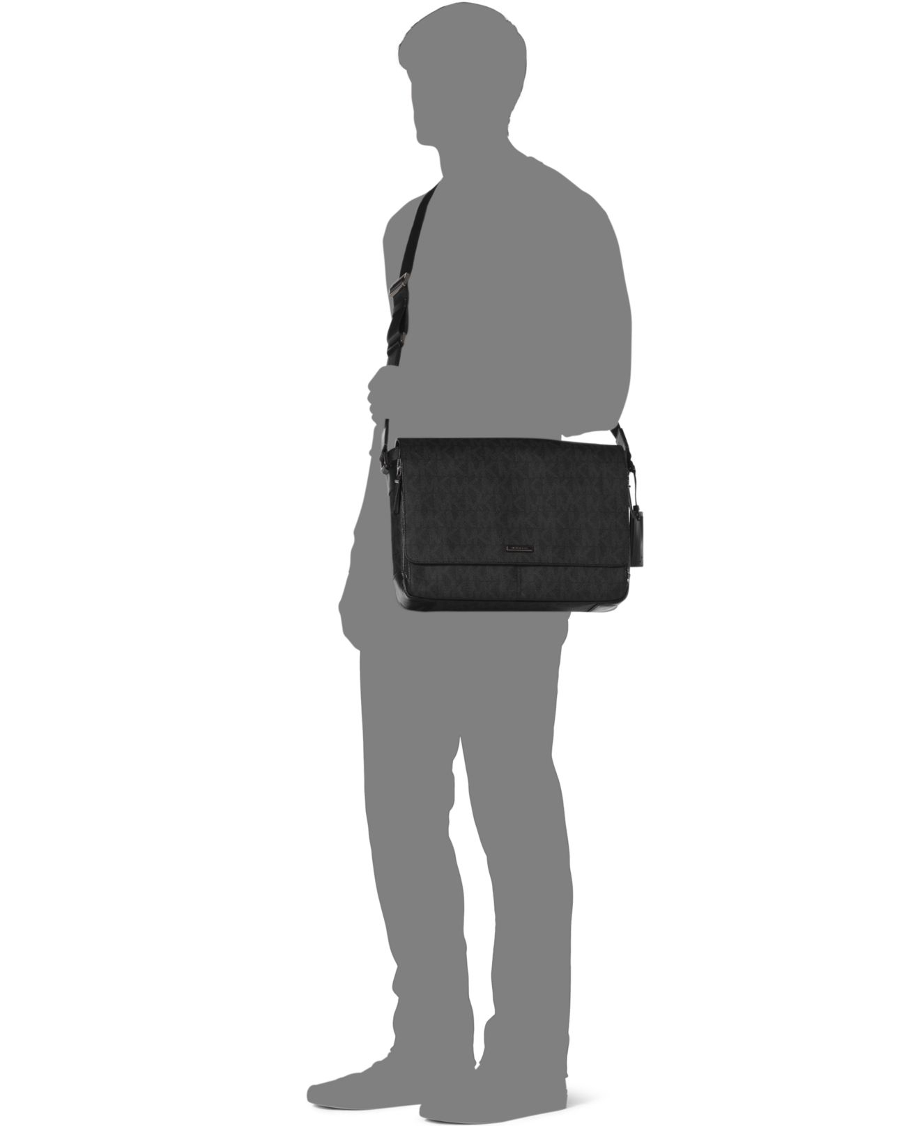 Michael Kors Jet Set Travel Large Saffiano Messenger Bag in Black