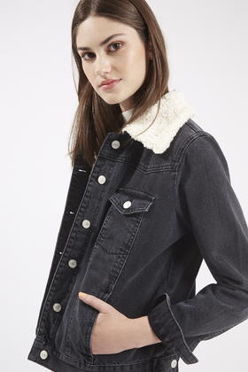 black borg denim jacket womens