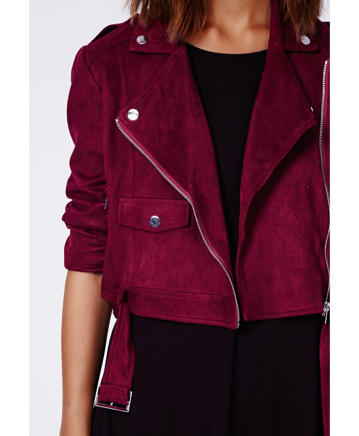 purple faux suede jacket