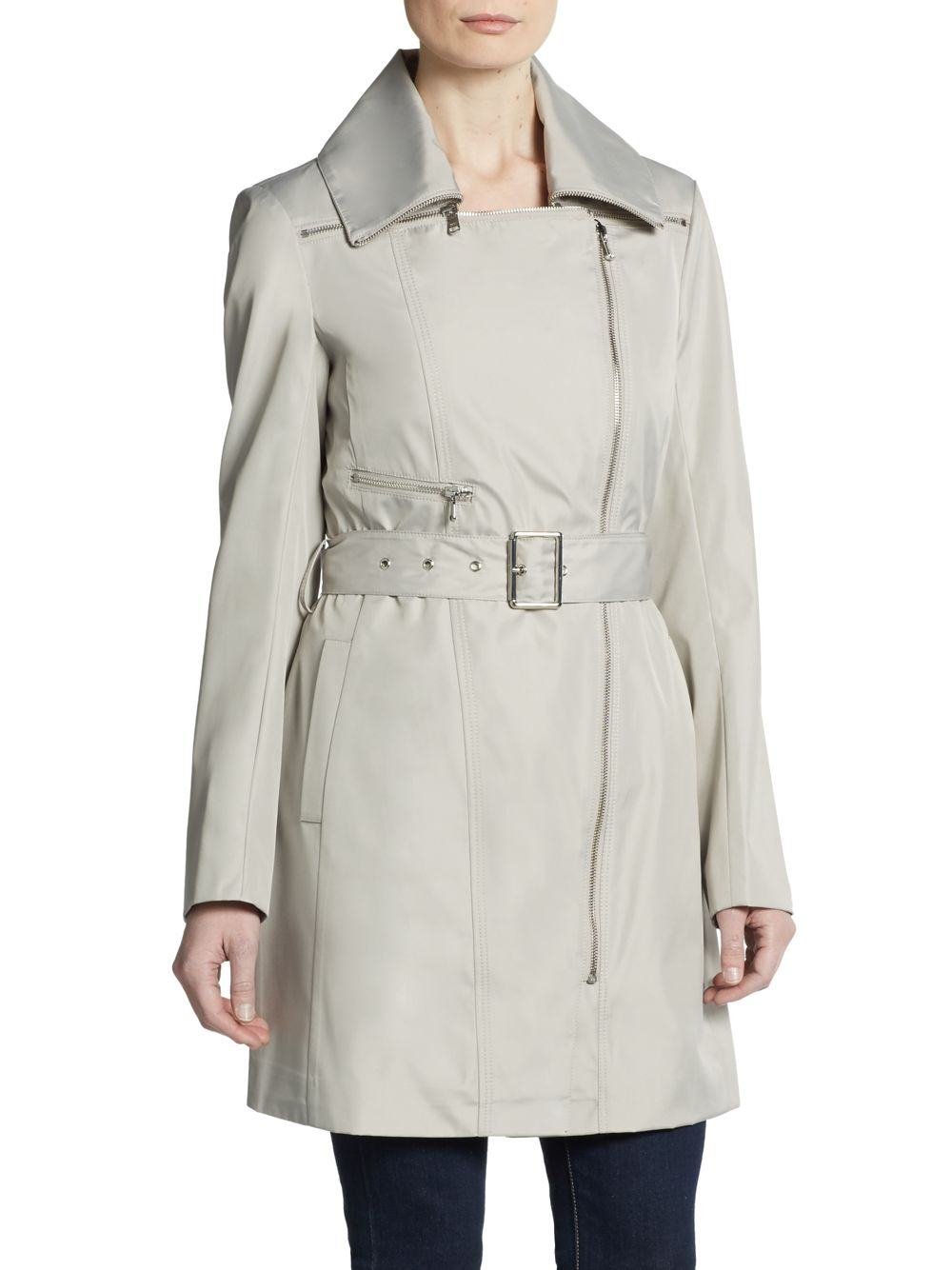 Marc New York By Andrew Marc Rue Asymmetrical Zip-Front Trench Coat in ...