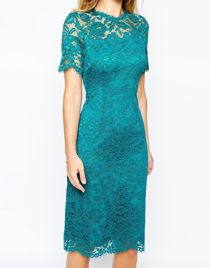 coast jade lace midi dress