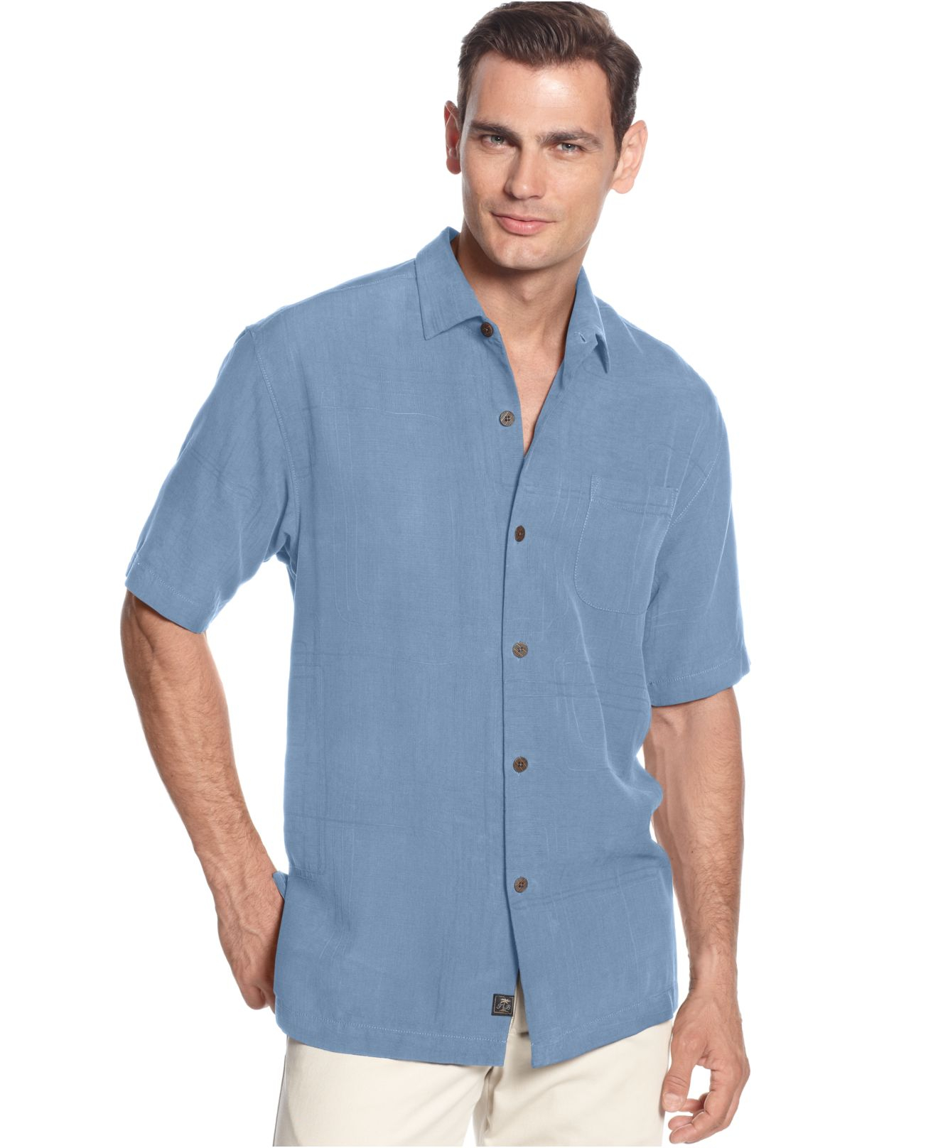Lyst - Tommy Bahama Island Geo Silk Shirt in Blue for Men