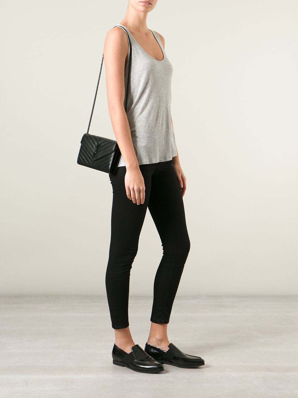 Saint laurent Monogramme Calf-leather Cross-body Bag in Black | Lyst