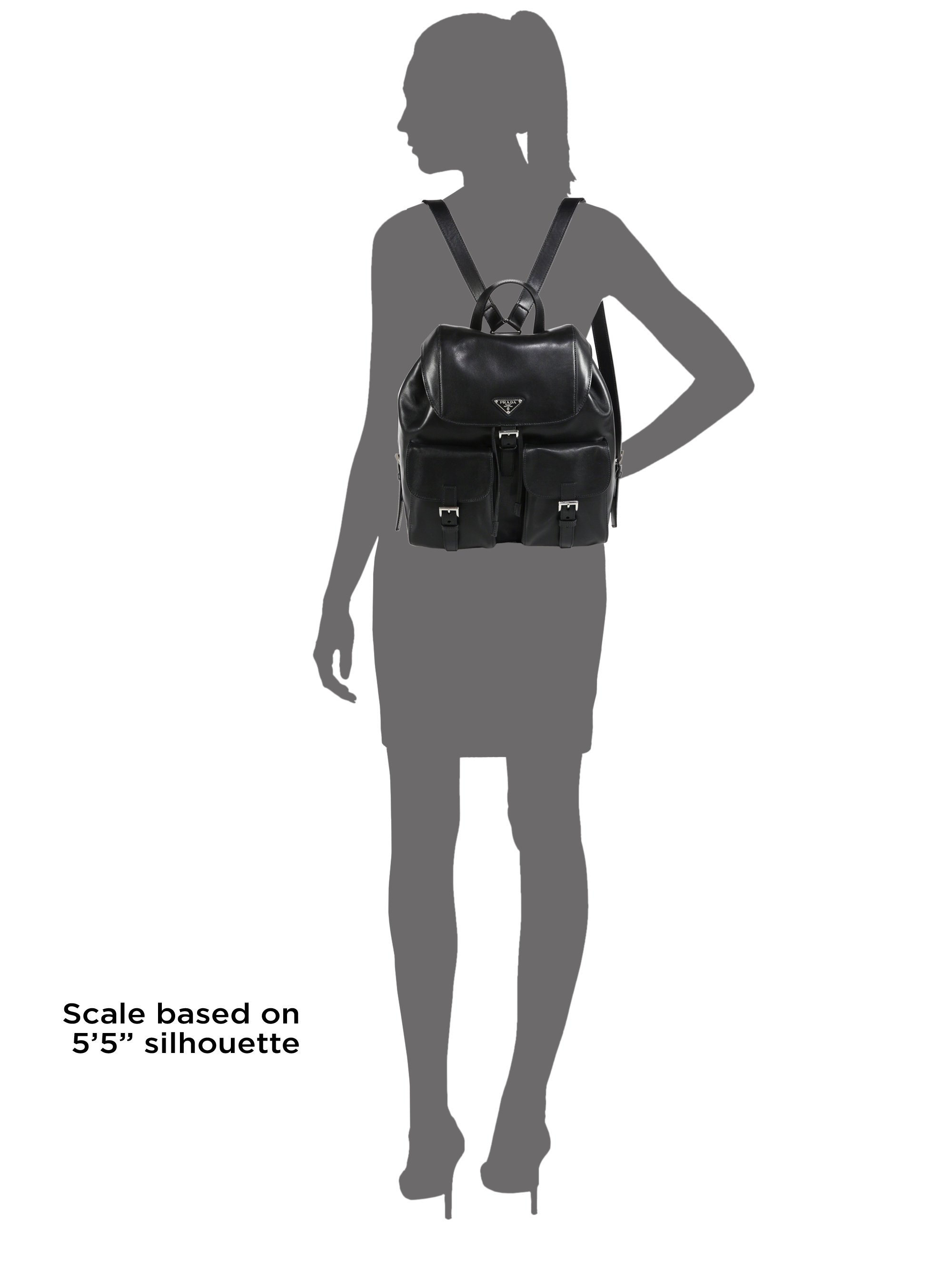 Prada Leather Soft Calf Double-pocket Backpack in Nero-Black (Black) | Lyst
