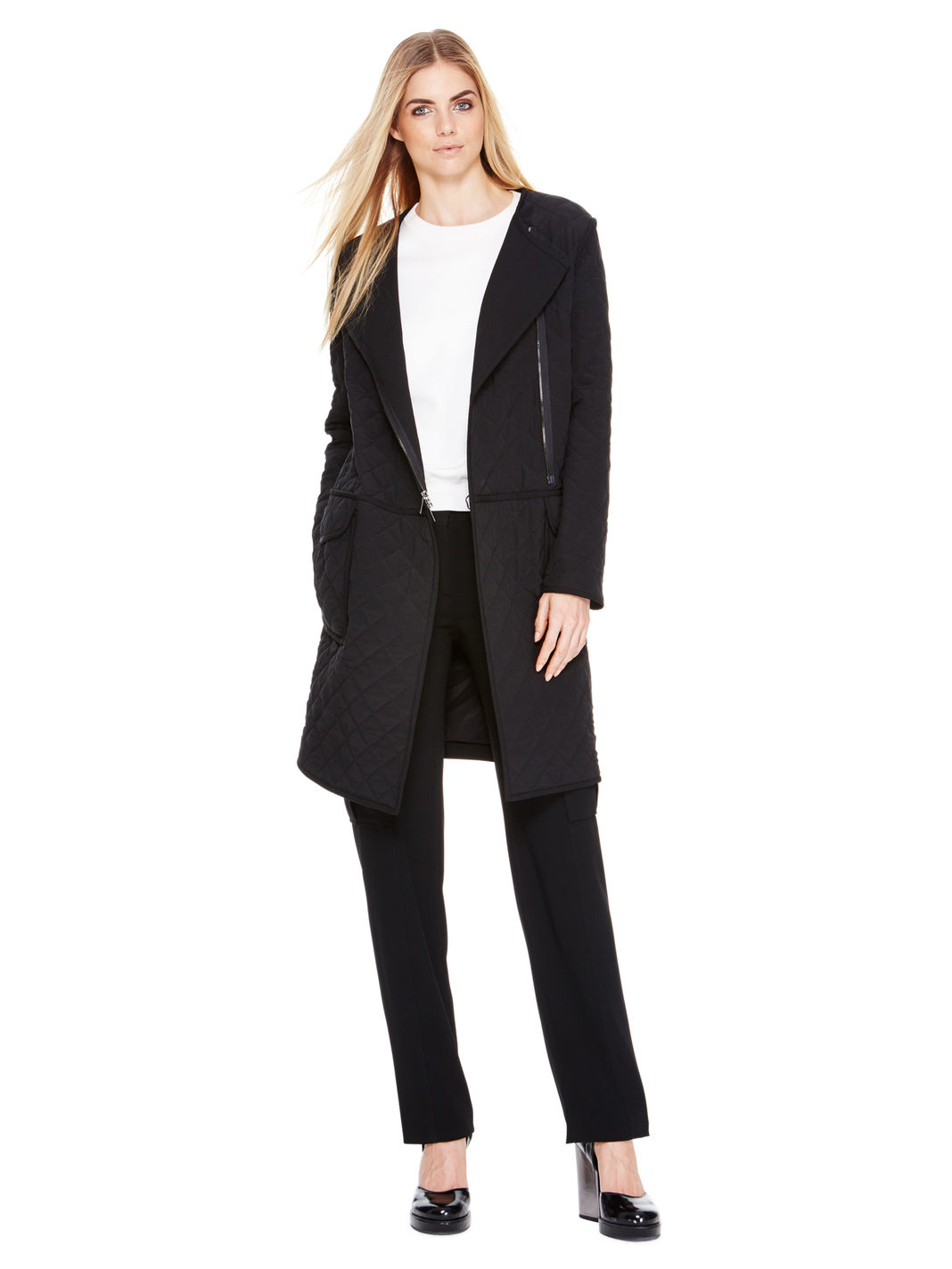 Dkny Plus Size Singlebreasted Belted Trench Coat in Black | Lyst