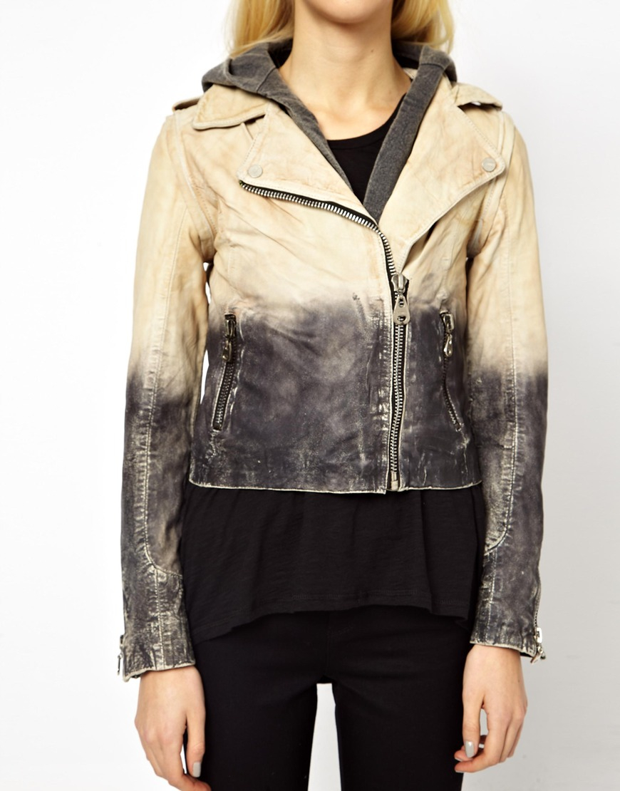 Doma Leather Jacket Nordstrom Cairoamani Com Lyst Doma Leather Arena Two Tone Jacket In Natural