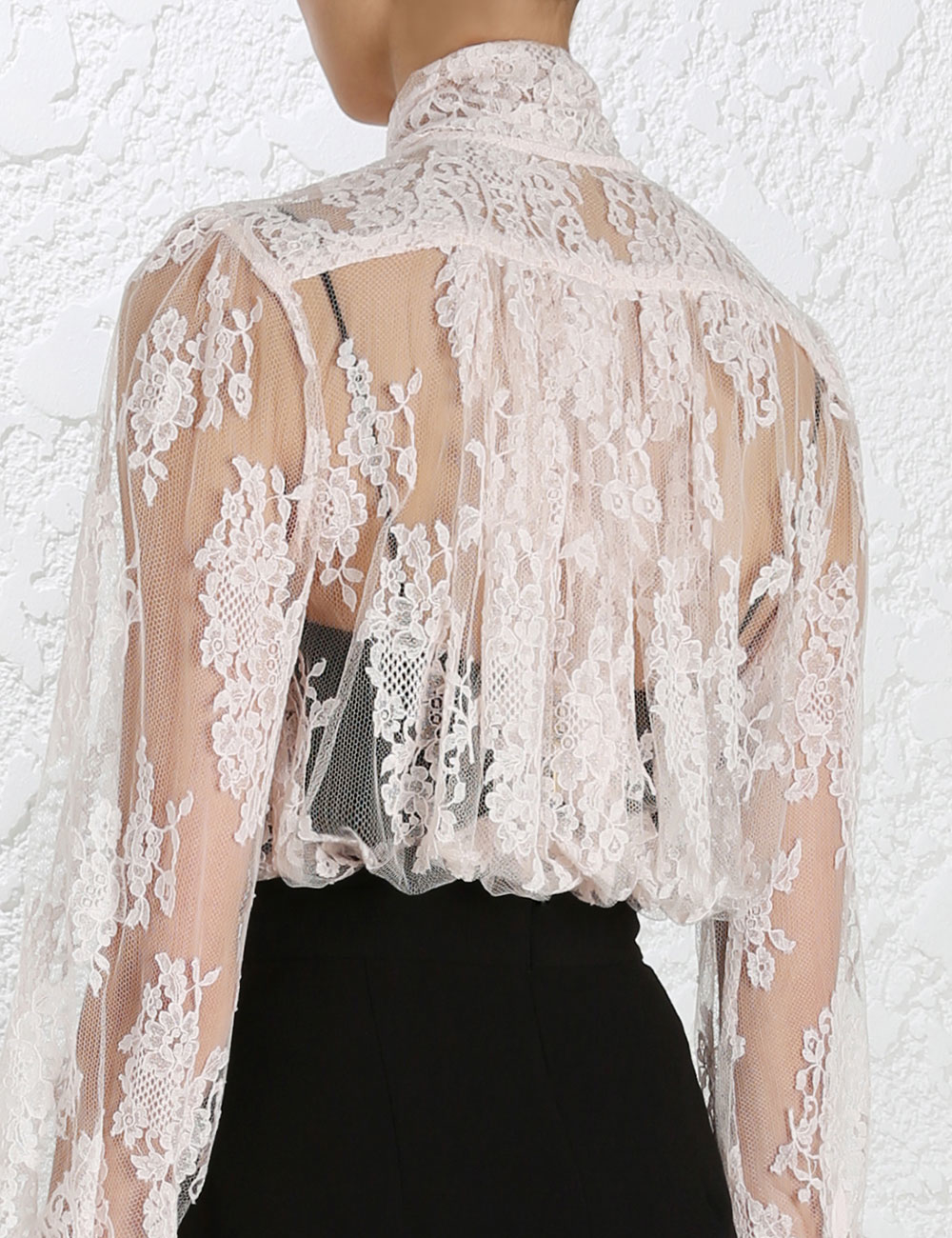 Zimmermann Rhythm Lace Bow Tie Blouse 