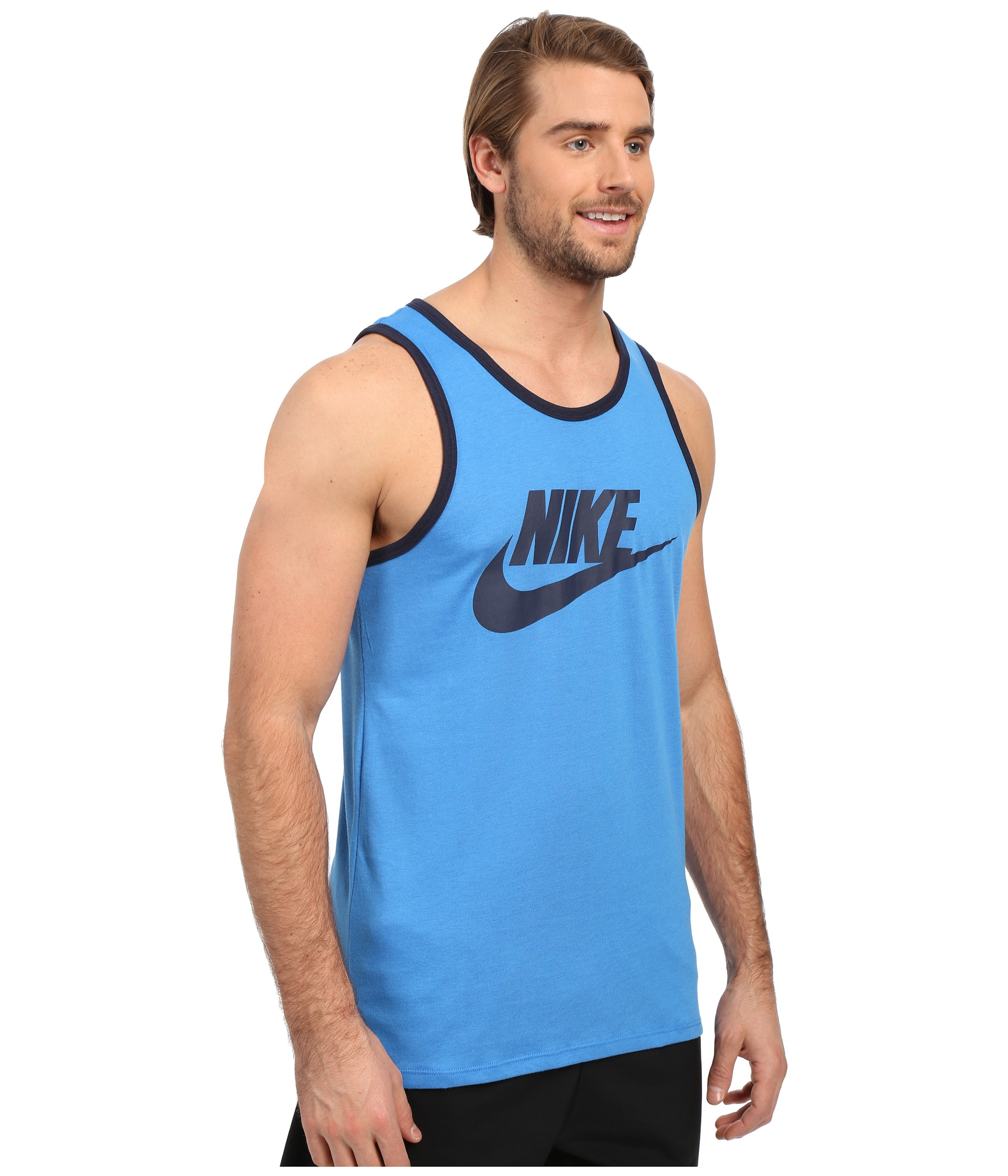 Nike Synthetic Ace Logo Tank Top in Blue for Men - Lyst