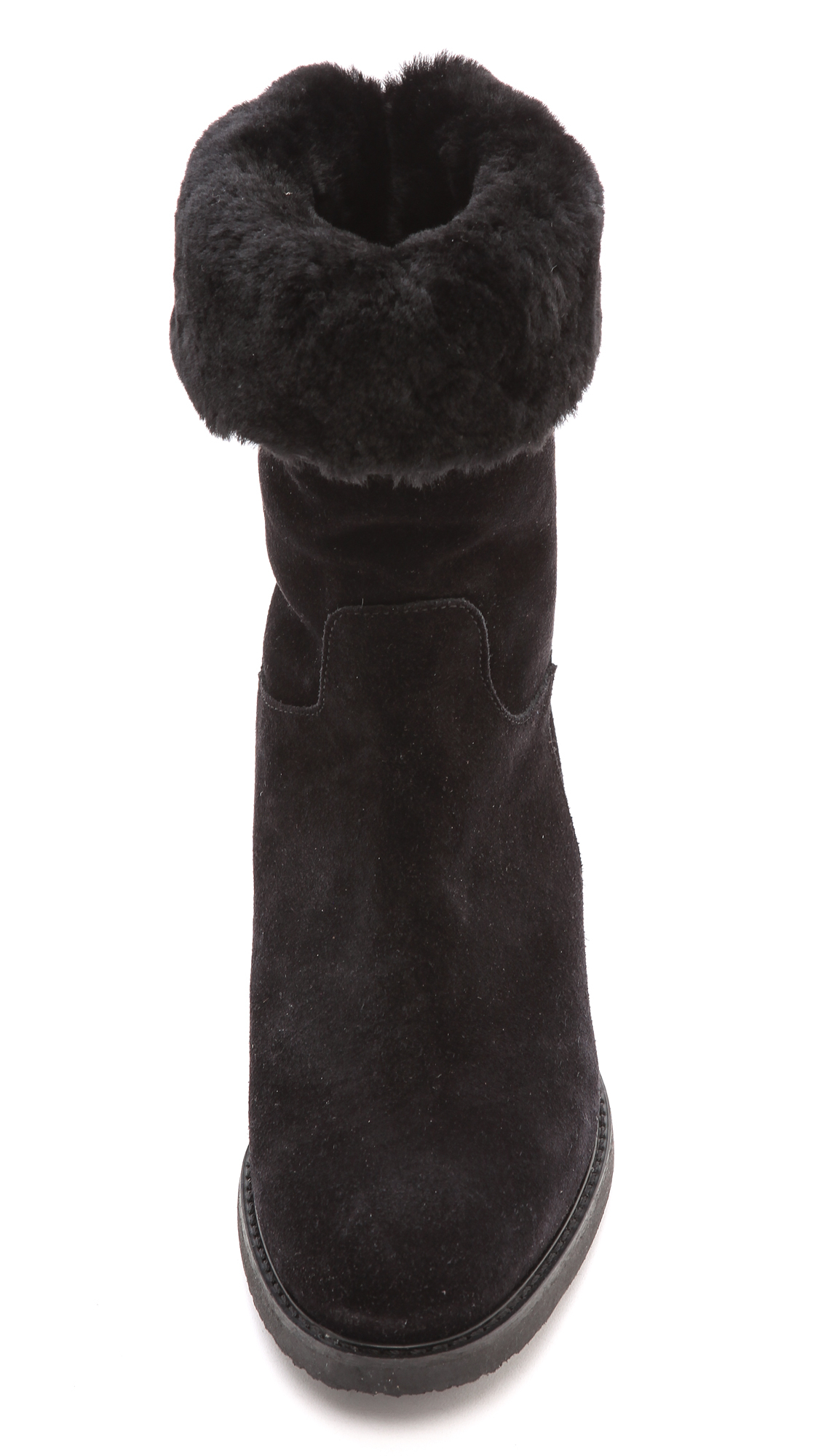 Ferragamo shearling boots 2025