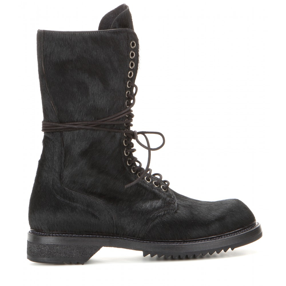 Rick Owens Army PonyHair Boots in Green Lyst