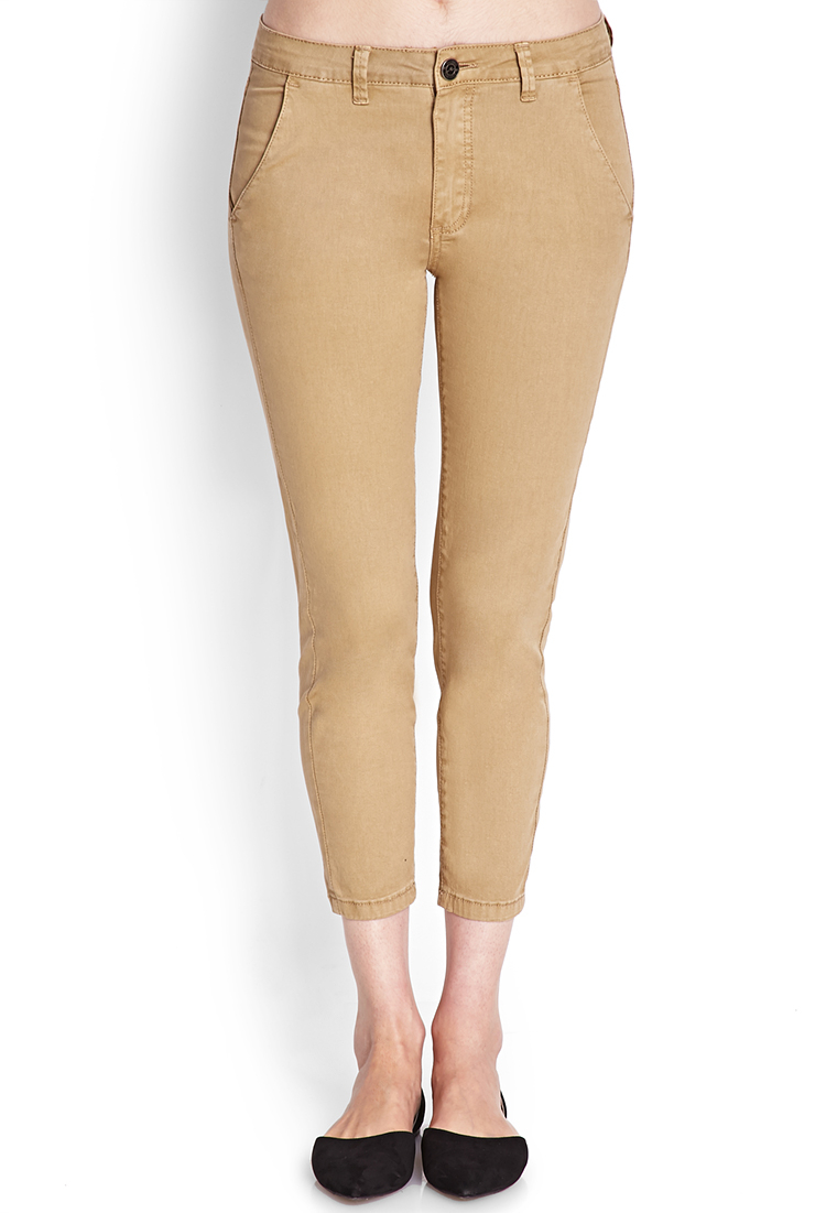 khaki cigarette pants