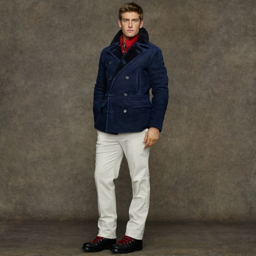 ralph lauren shearling peacoat