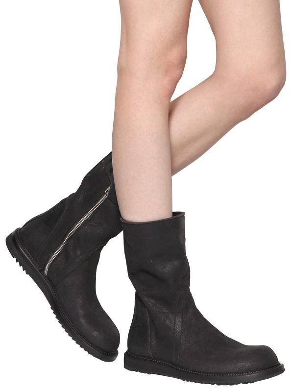 rick owens mid calf boots