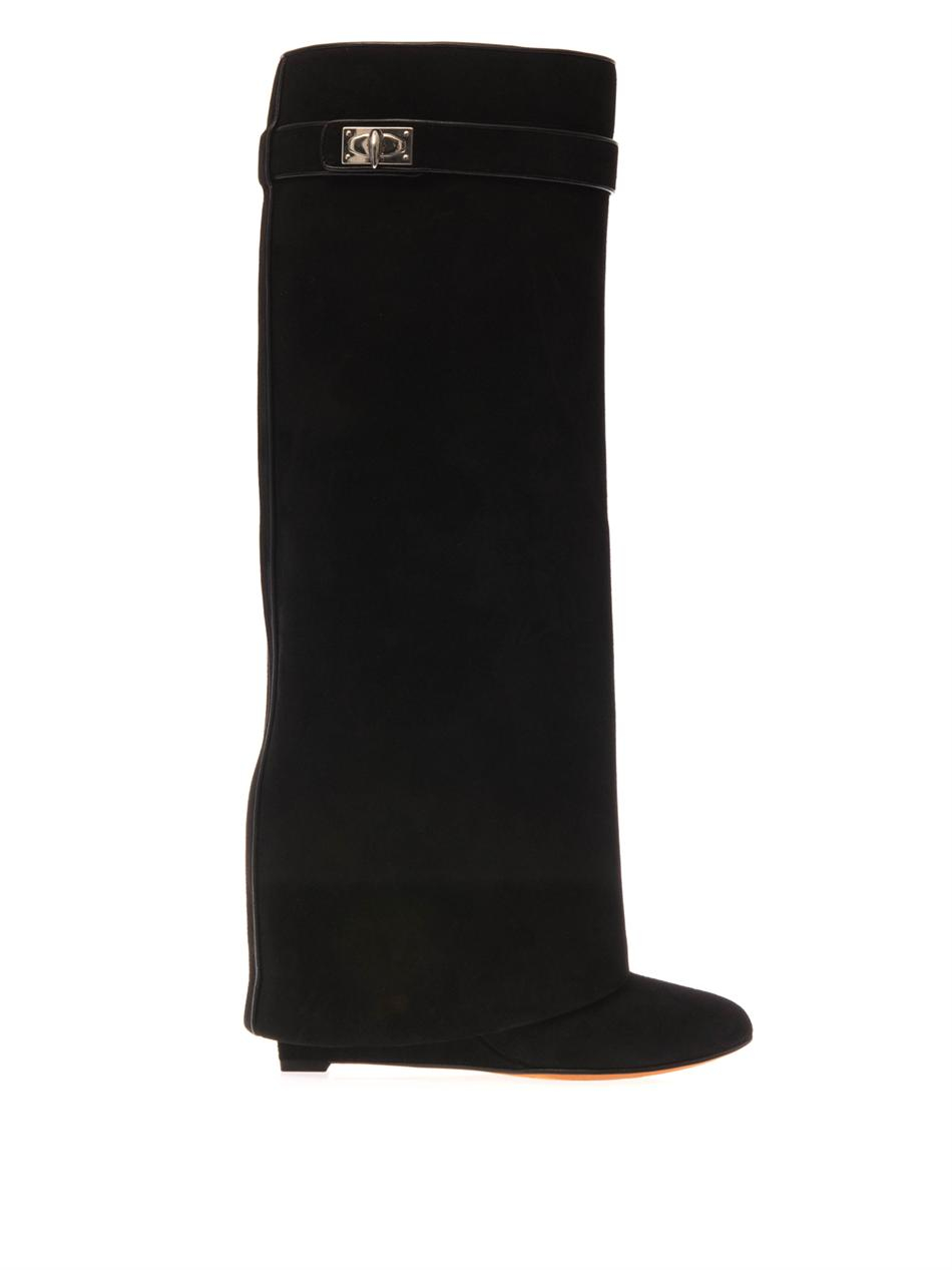 givenchy shark lock boots suede