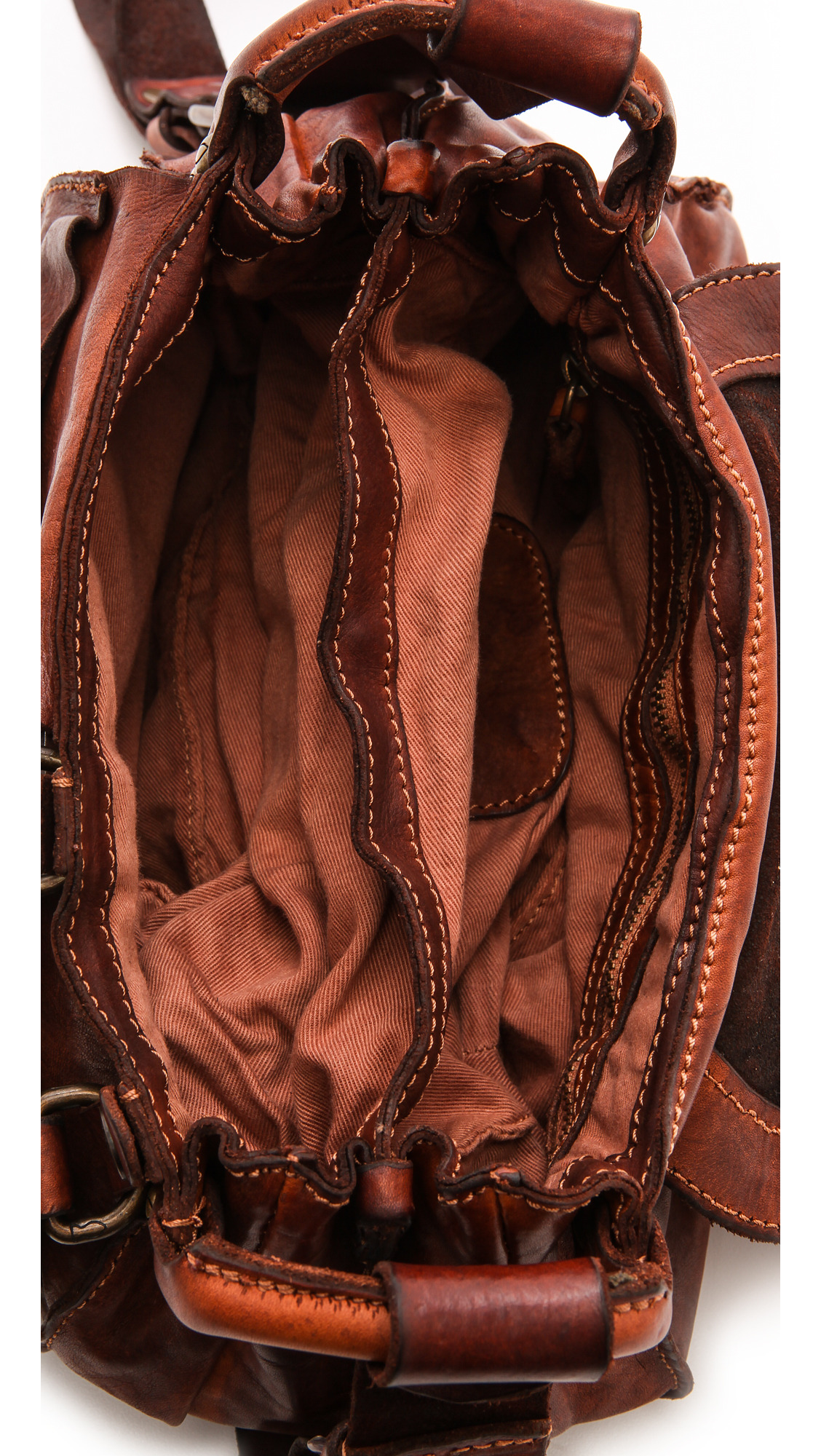Campomaggi Washed Leather Shoulder Bag Cognac in Brown Lyst