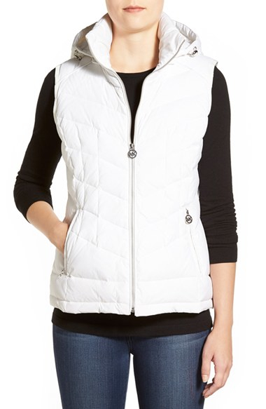 MICHAEL Michael Kors Quilted Down & Feather Fill Vest With Detachable ...