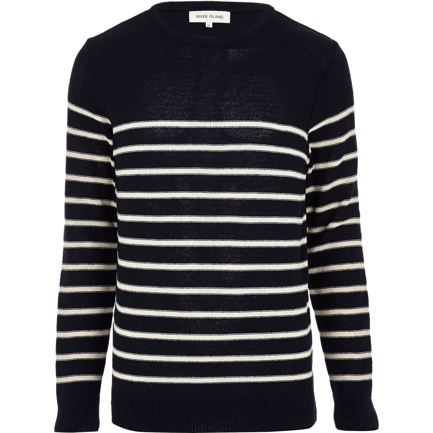 mens navy breton jumper