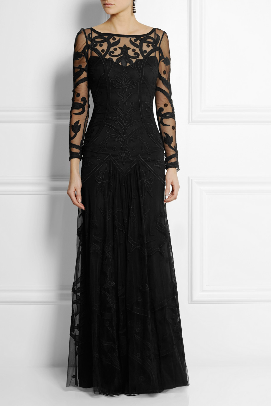 Lyst - Temperley London Francine Embroidered Tulle Gown in Black
