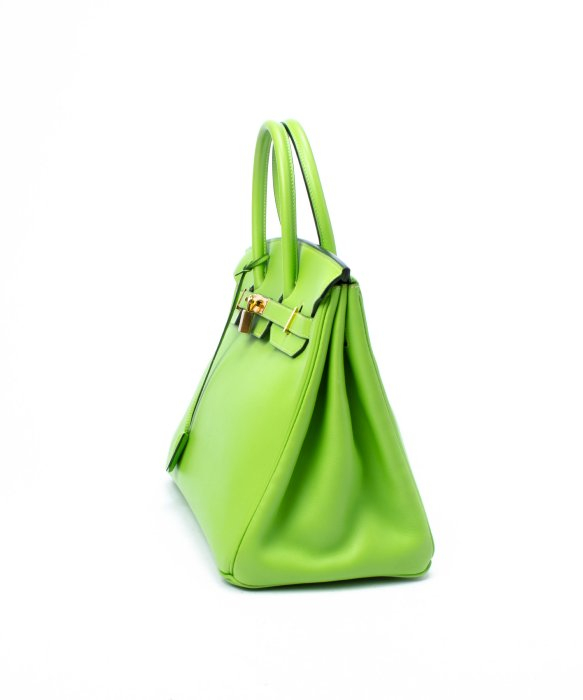 Herms Preowned Apple Green Veau Gulliver Birkin 35 Bag in Green ...  