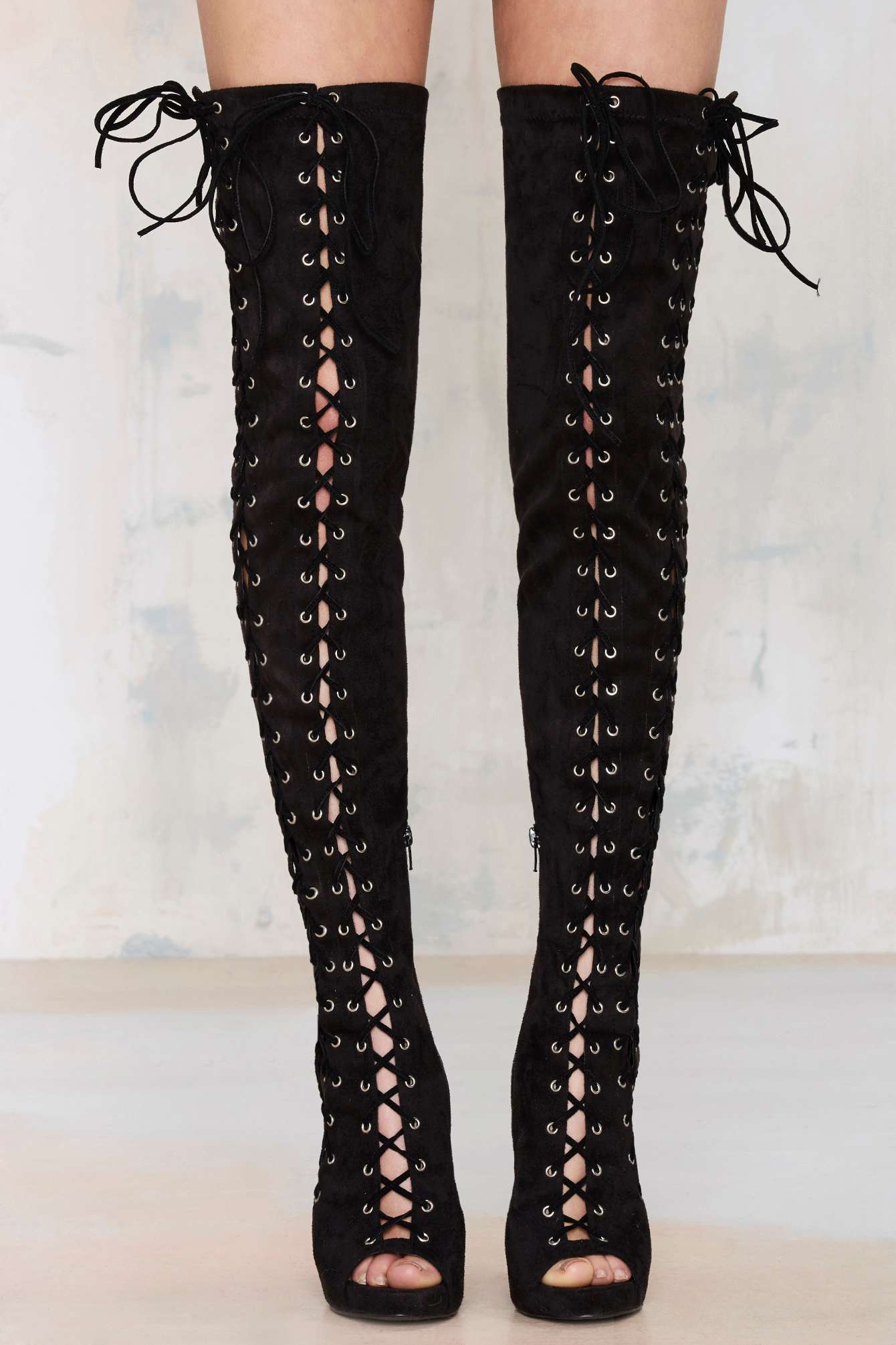 Jeffrey Campbell Tabanca Suede Thigh High Boot in Black - Lyst