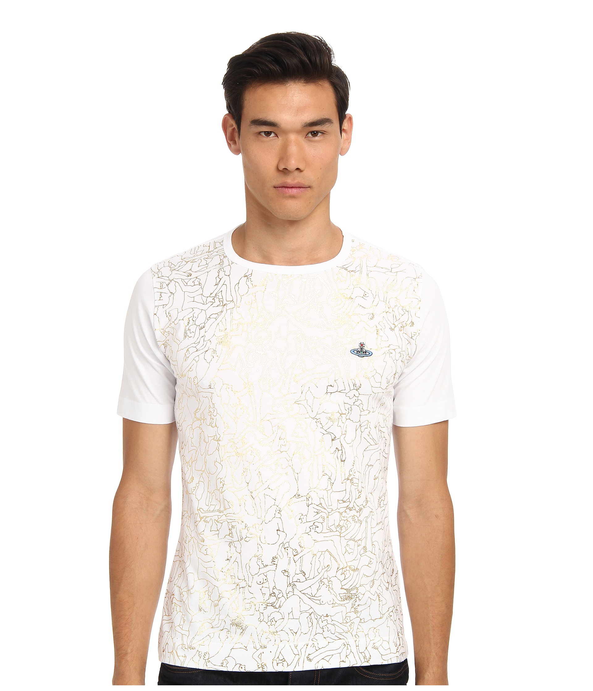 white graphic tee outfit men
