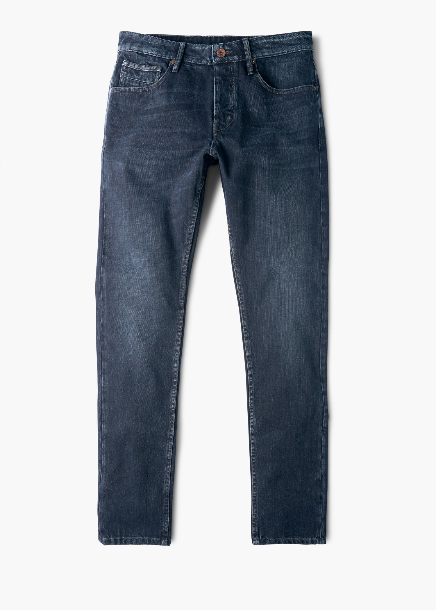 Mango Denim Slim-fit Dark Wash Steve Jeans in Black Denim (Blue) for ...