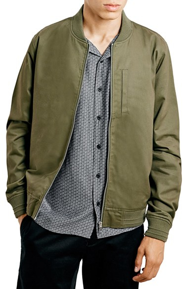 Lyst Topman Cotton Bomber Jacket In Green For Men