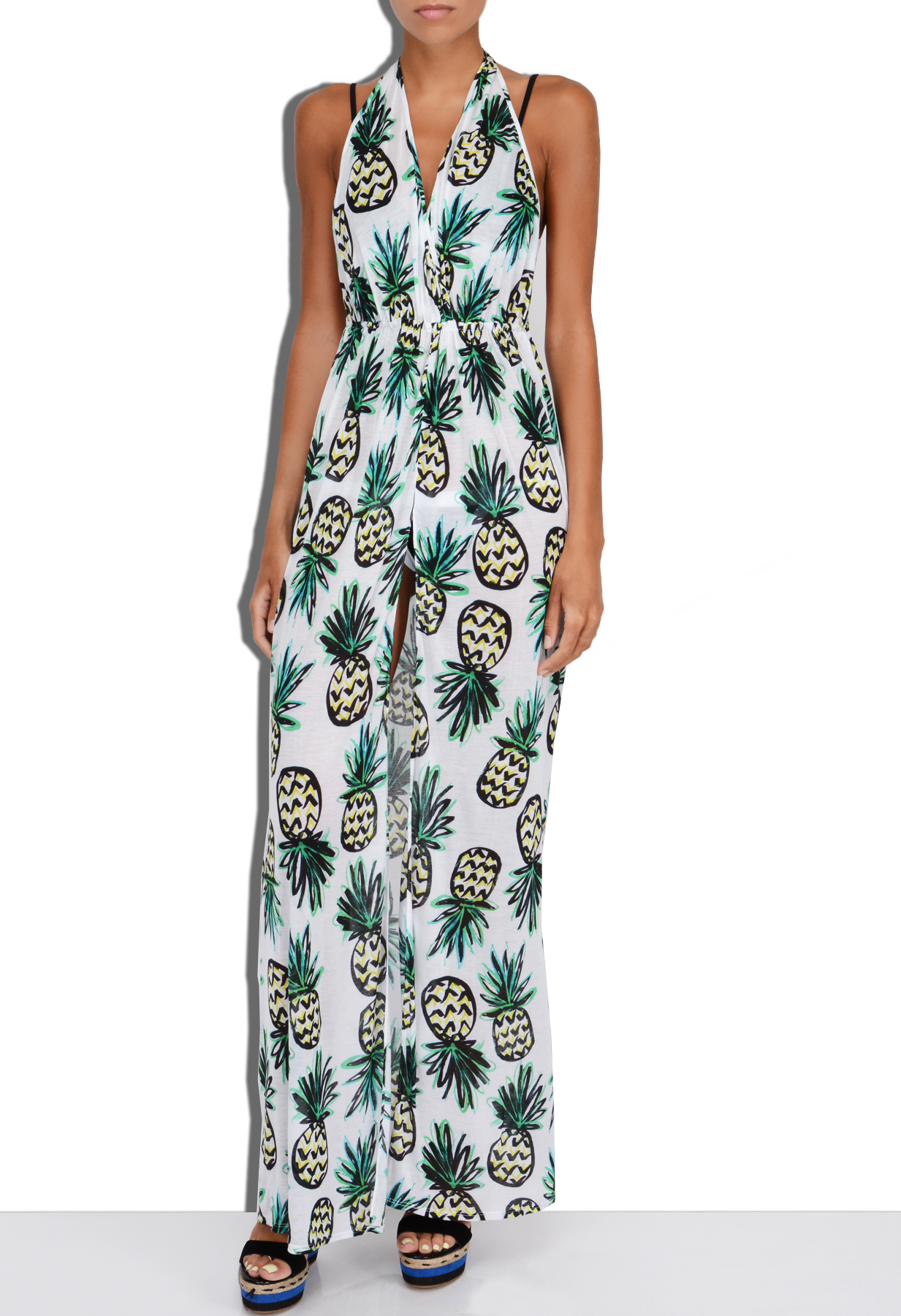 pineapple print maxi dress
