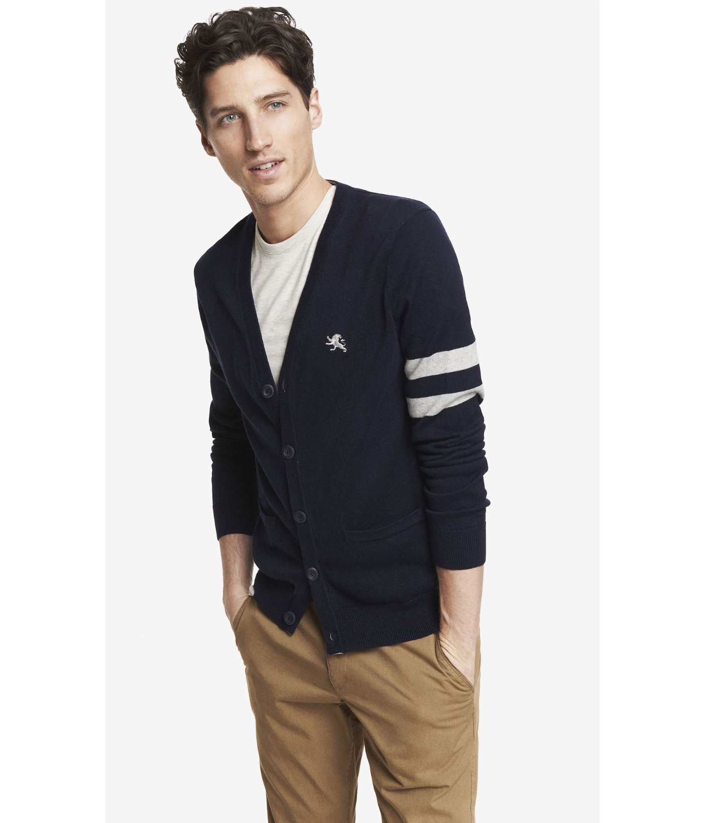 varsity stripe cardigan