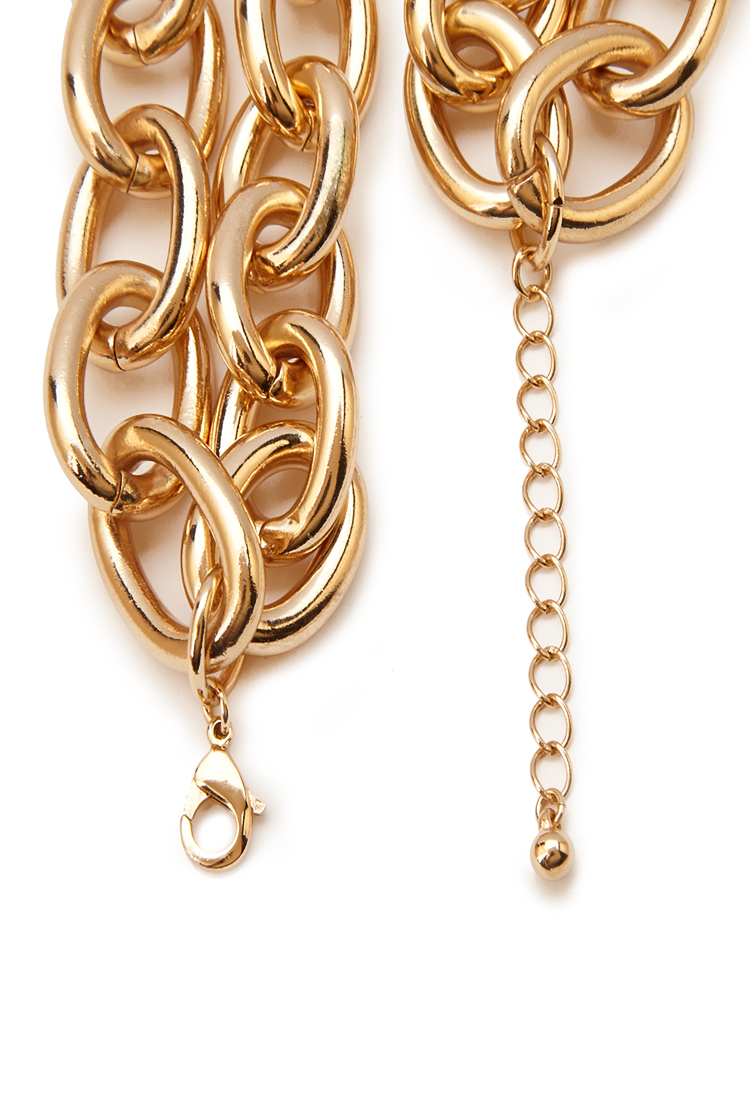 necklace chain chunky layered forever metallic jewelry lyst normal