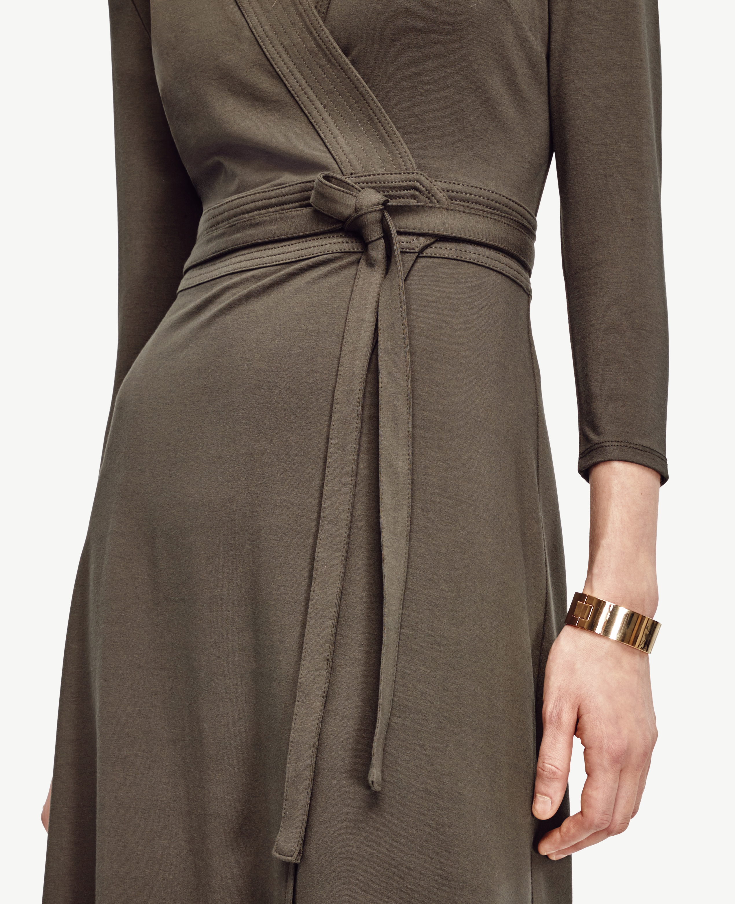 ann taylor green wrap dress