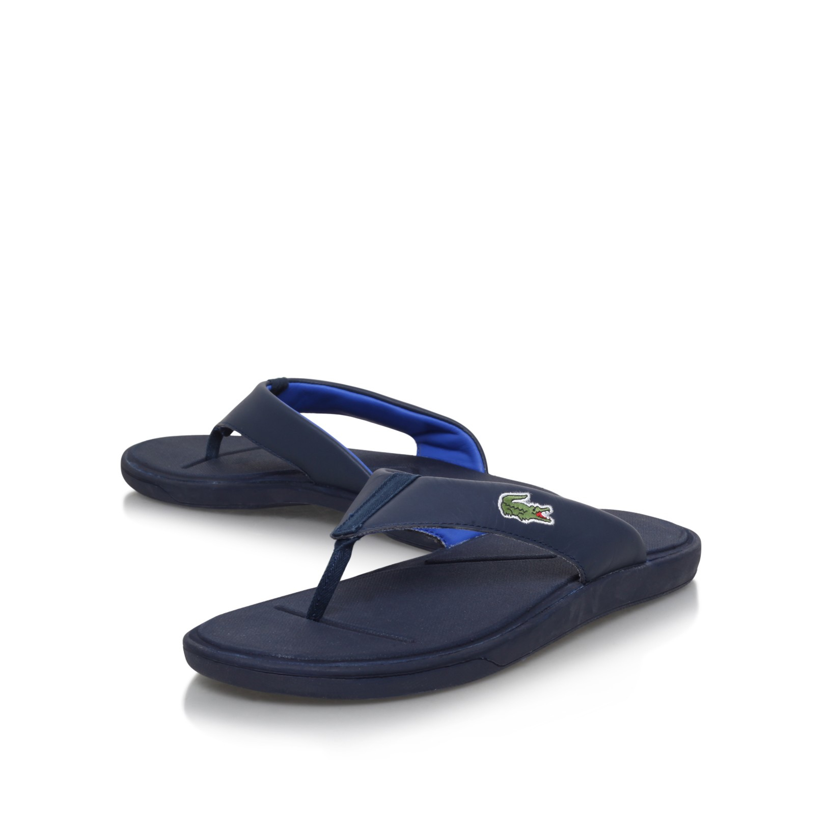 lacoste leather flip flops