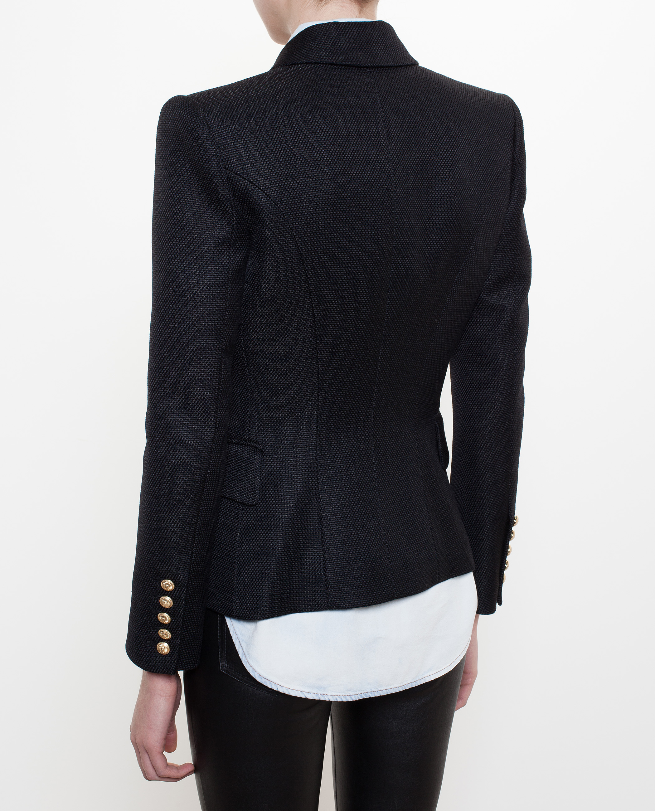 Balmain Suede Virgin Wool Jacket in Black Lyst