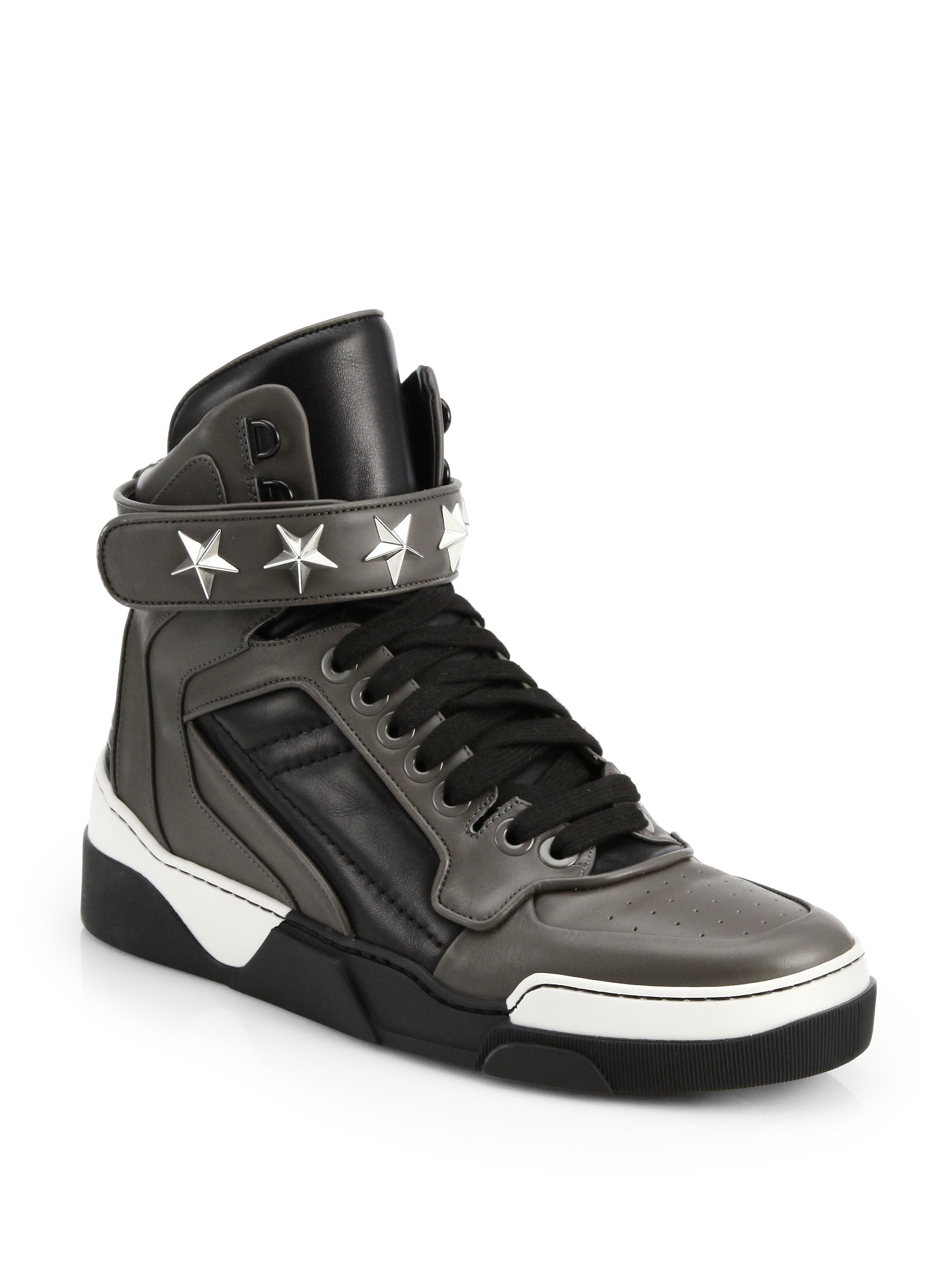Givenchy Tyson Leather Hightop Sneakers in Gray for Men (GREY) | Lyst