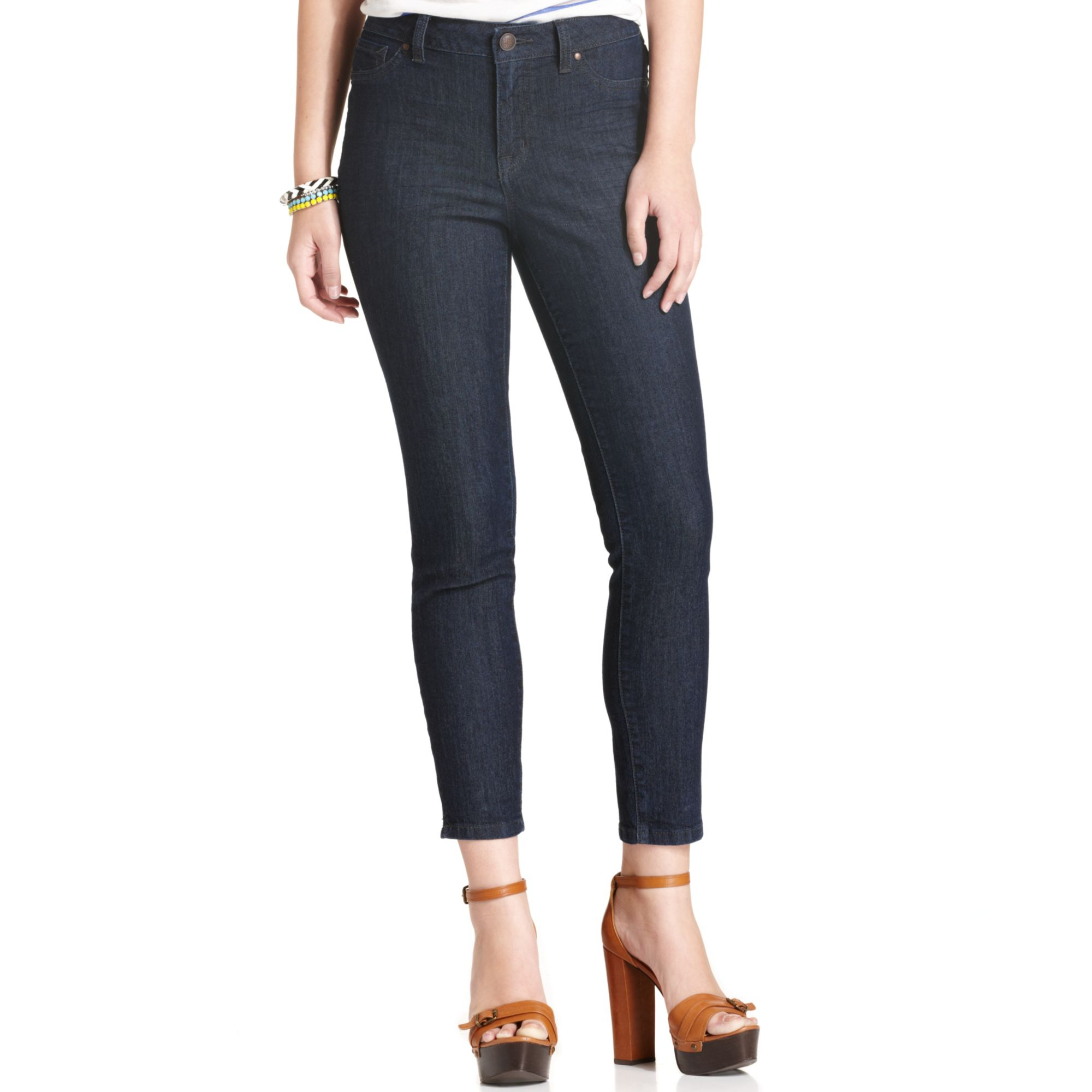 Jessica simpson Uptown Cropped Skinny Jeans in Black | Lyst
