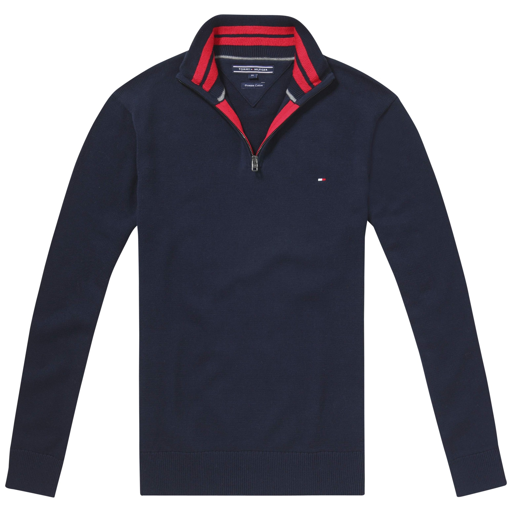 tommy hilfiger zipped mock neck jumper