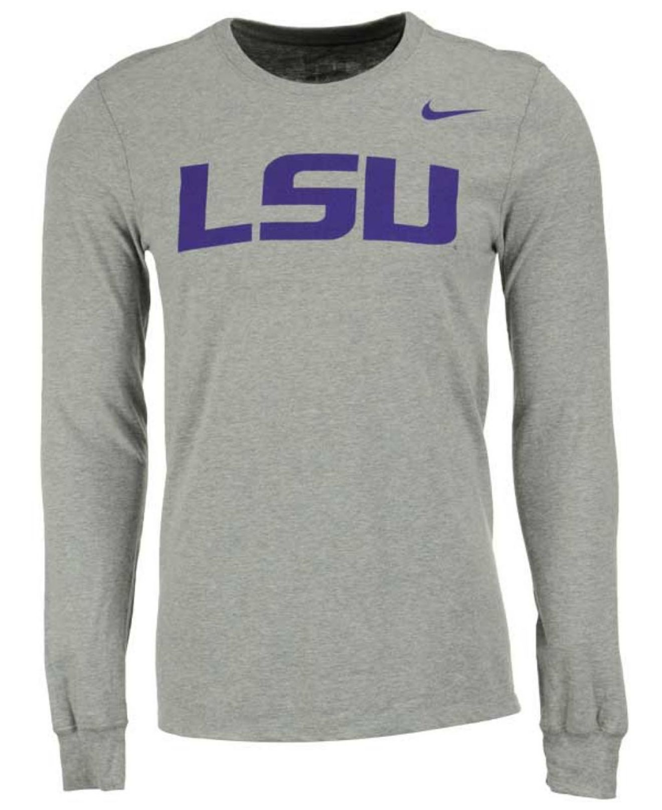 Lyst - Nike Men's Long-sleeve Lsu Tigers Wordmark T-shirt in Gray for Men