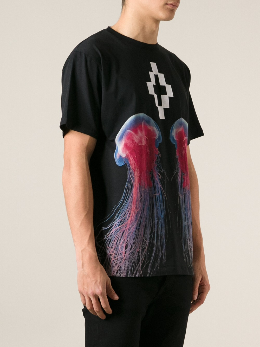 Marcelo Burlon Jellyfish Print Tshirt in Black for Men - Lyst