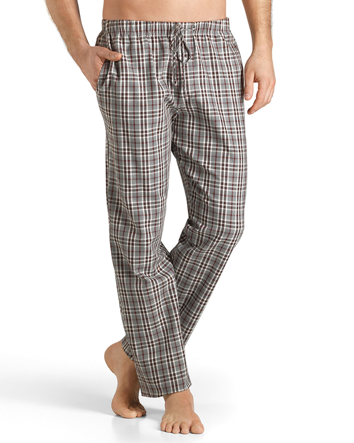 Hanro Emilien Plaid Flannel Lounge Pants in Brown for Men - Lyst