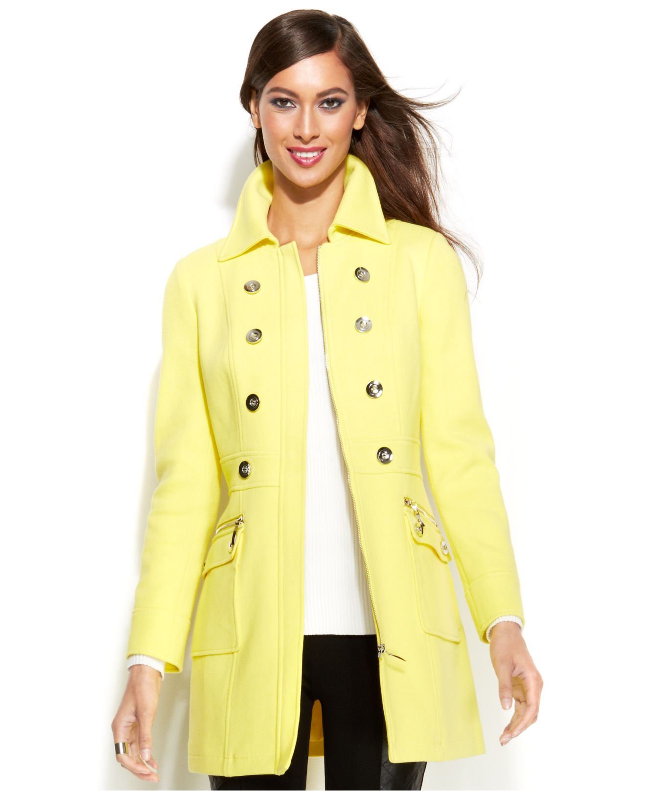 Lyst Inc international concepts Zipfront Car Coat in Yellow