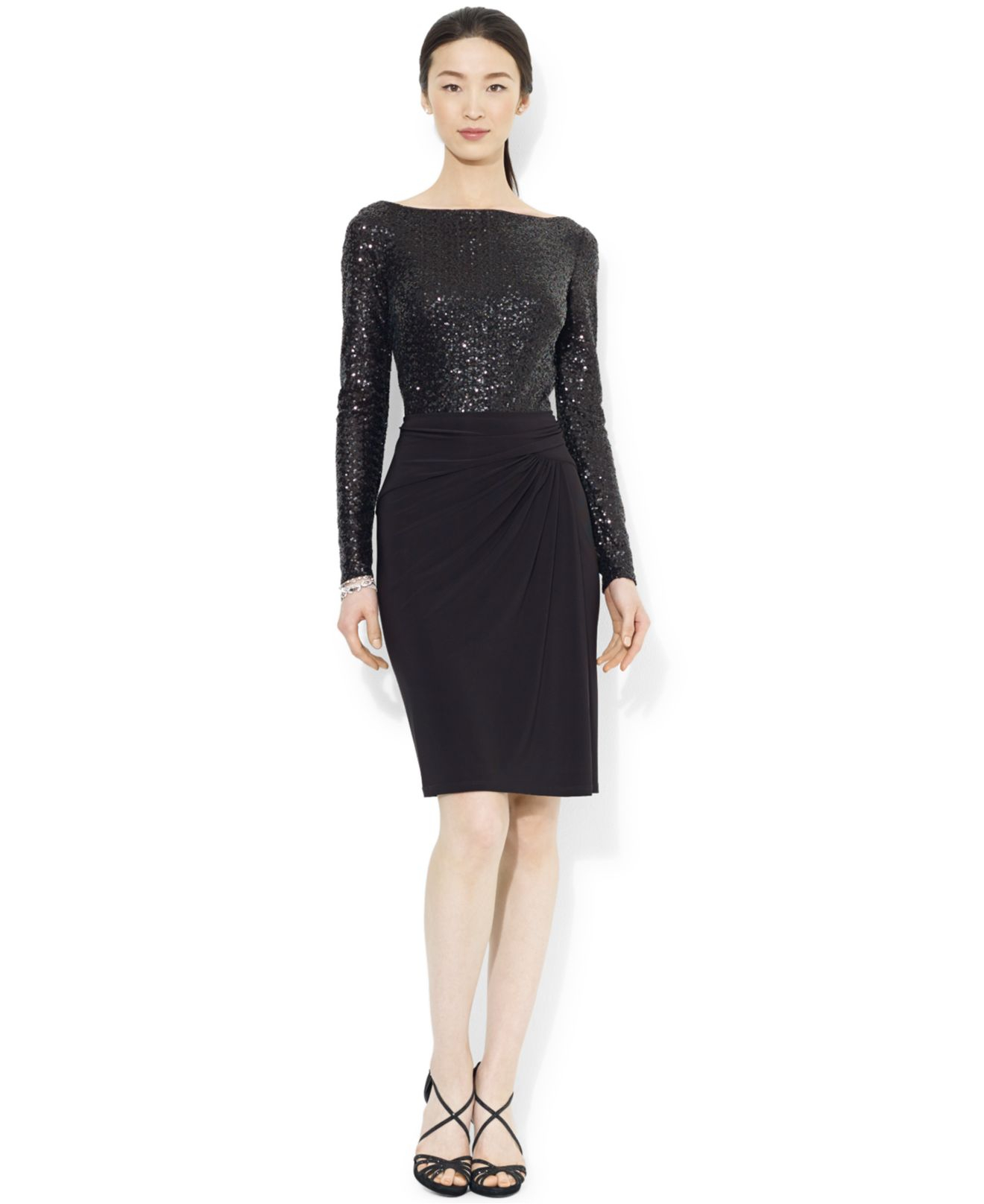ralph lauren evening gowns long sleeve